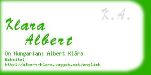 klara albert business card